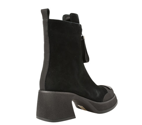 Ghete casual, dama, EPICA, 22B789-D338 negru, piele intoarsa, cu toc